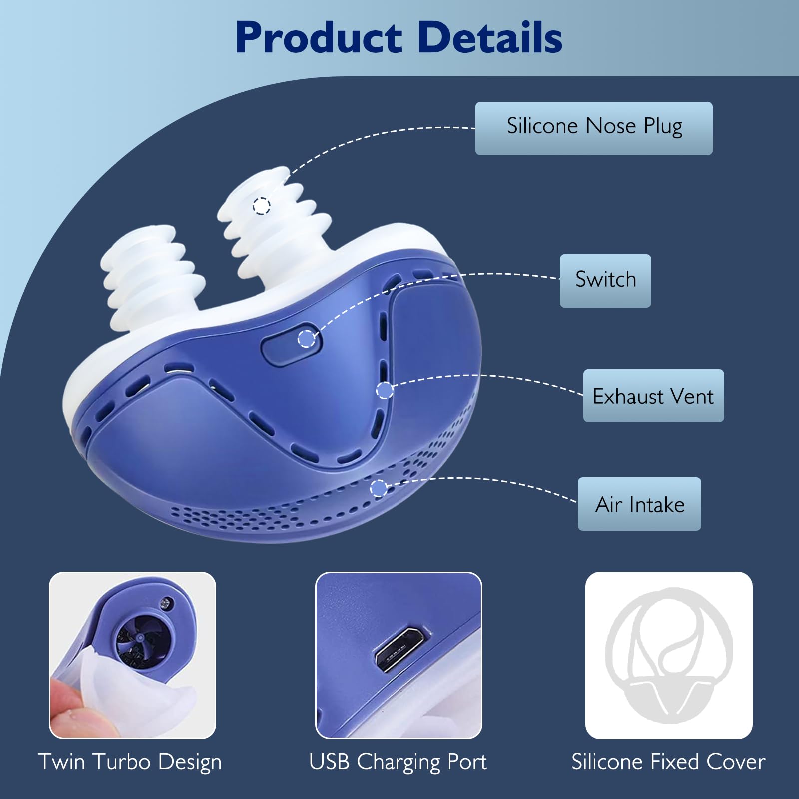 NBF plug nasal amovible: facile à nettoyer et réutilisable.