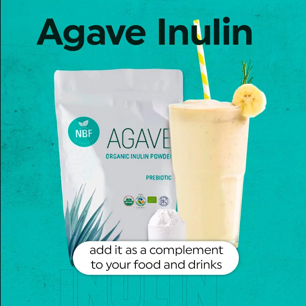 NBF Natura Bio Foods Agave Inulin, poudre pour crêpes, texture légère et arôme neutre