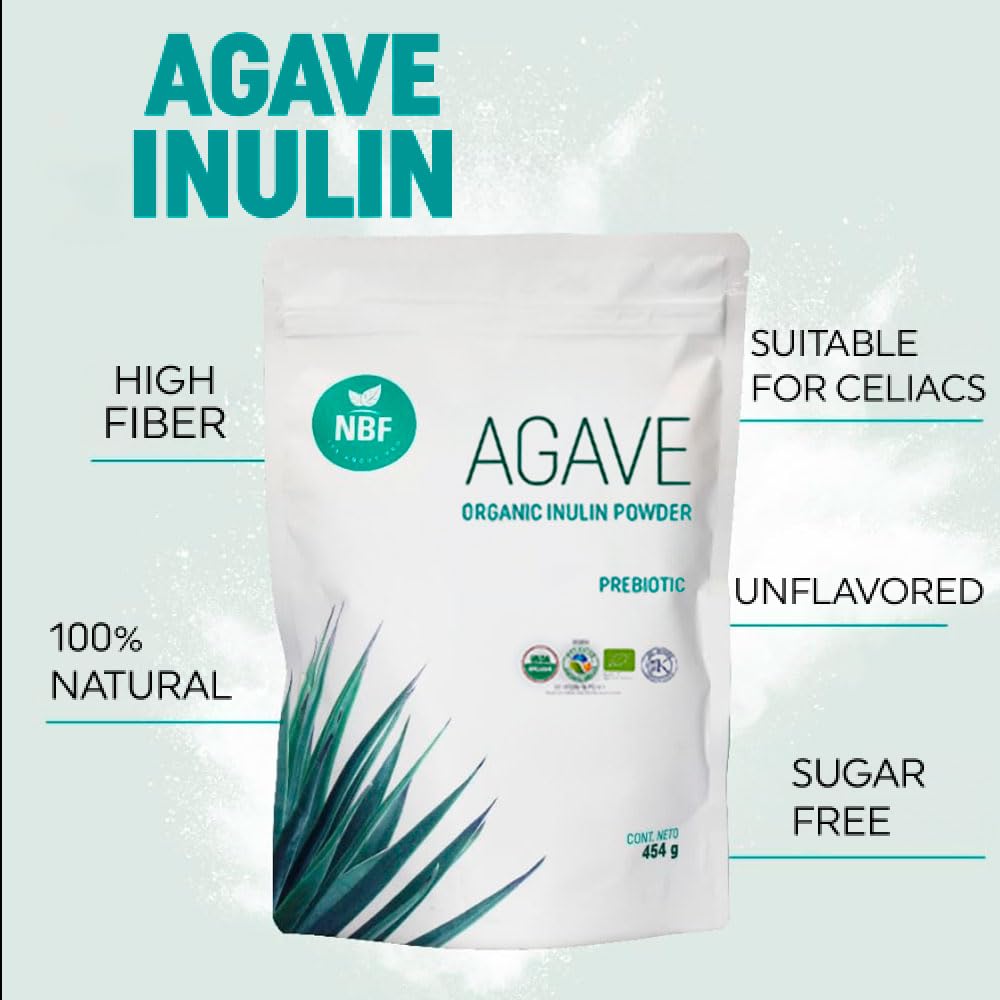 NBF Natura Bio Foods Agave Inulin, sachet pratique pour petit-déjeuner rapide et sain