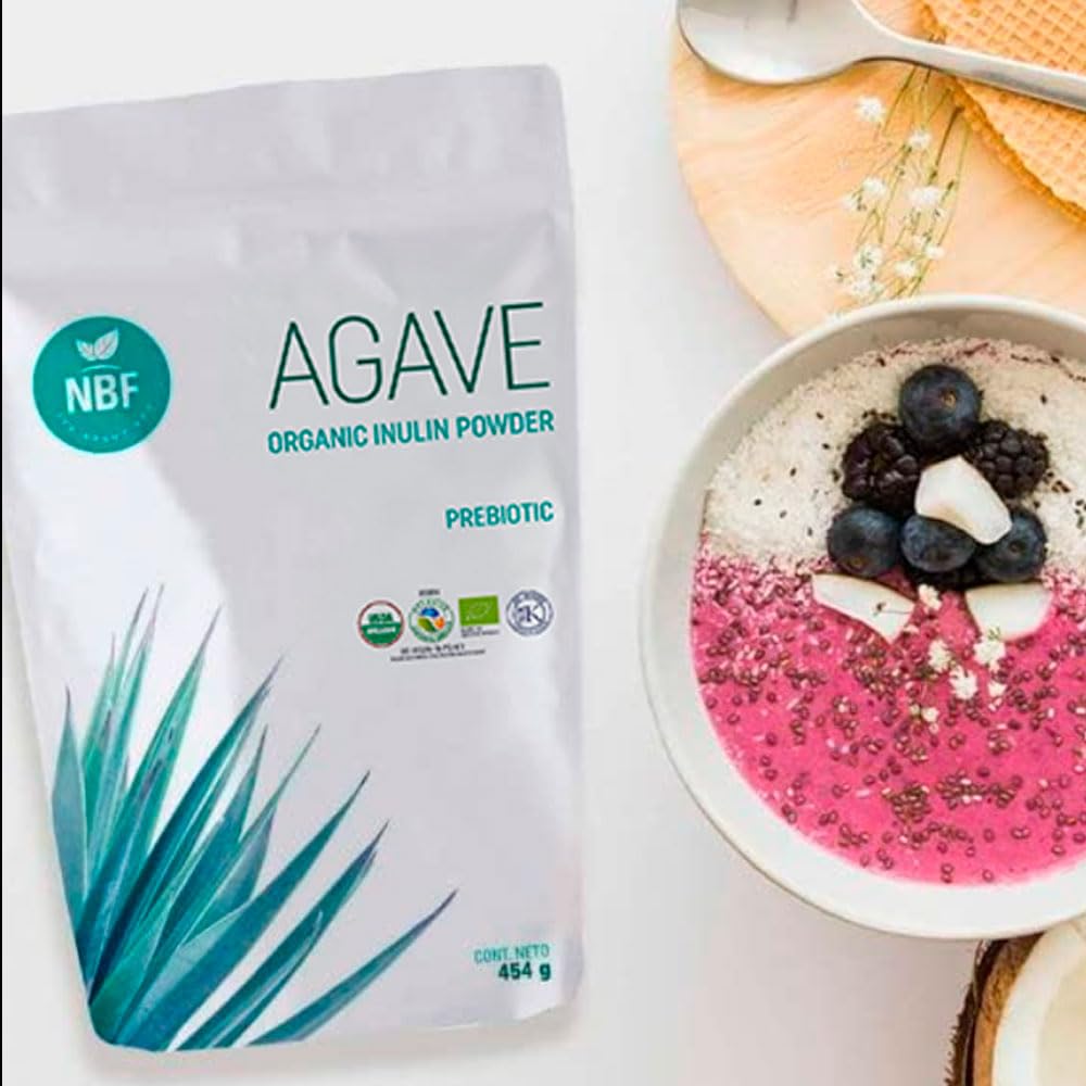 NBF Natura Bio Foods Agave Inulin, sans gluten, convient au régime vegan