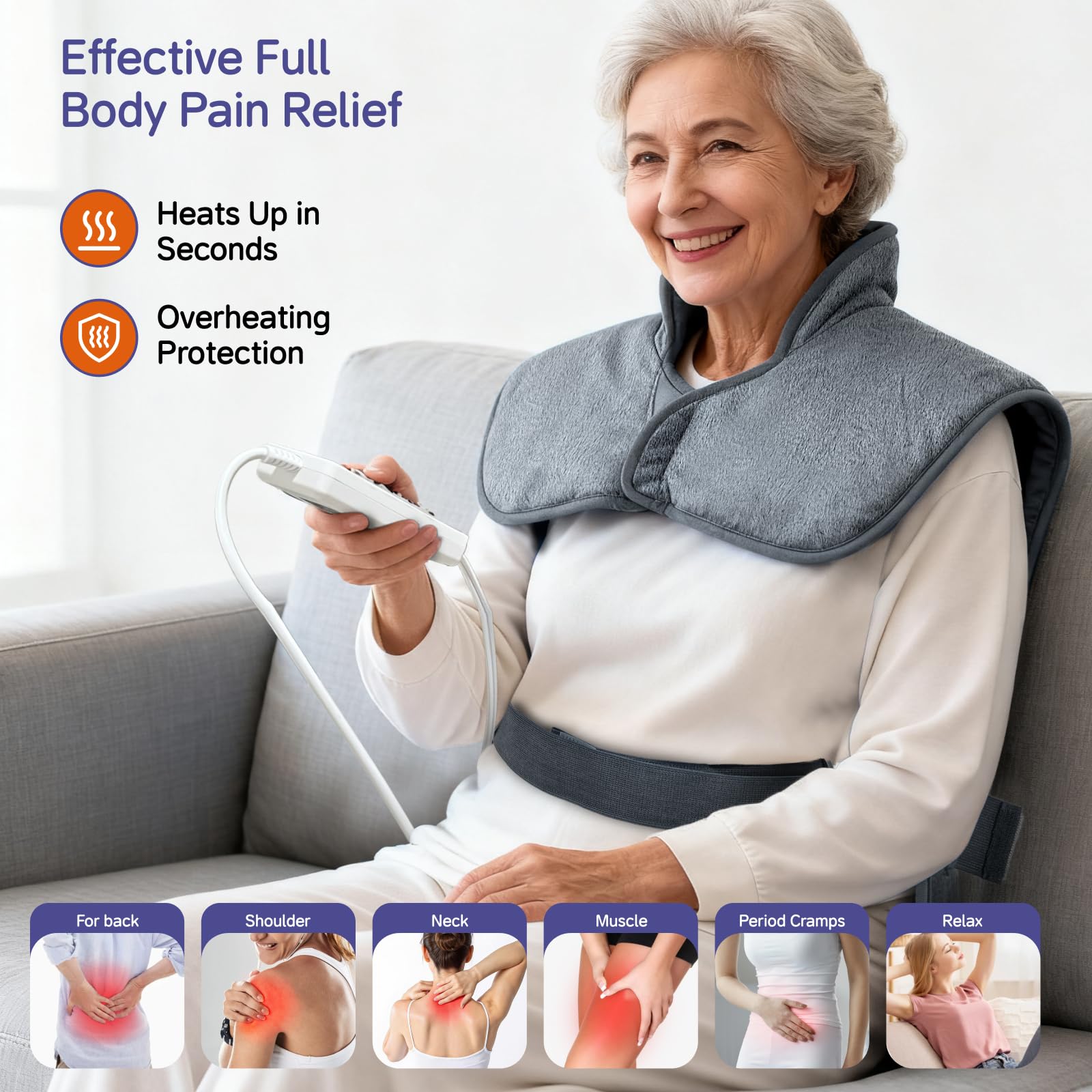 NBKLS coussin-chauffant bras-jambes, soulagement des muscles et relaxation.