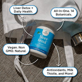 Composition botanique NbPure Liver Fend avec silymarine et plantes, potentiel soutien à la détoxification naturelle.