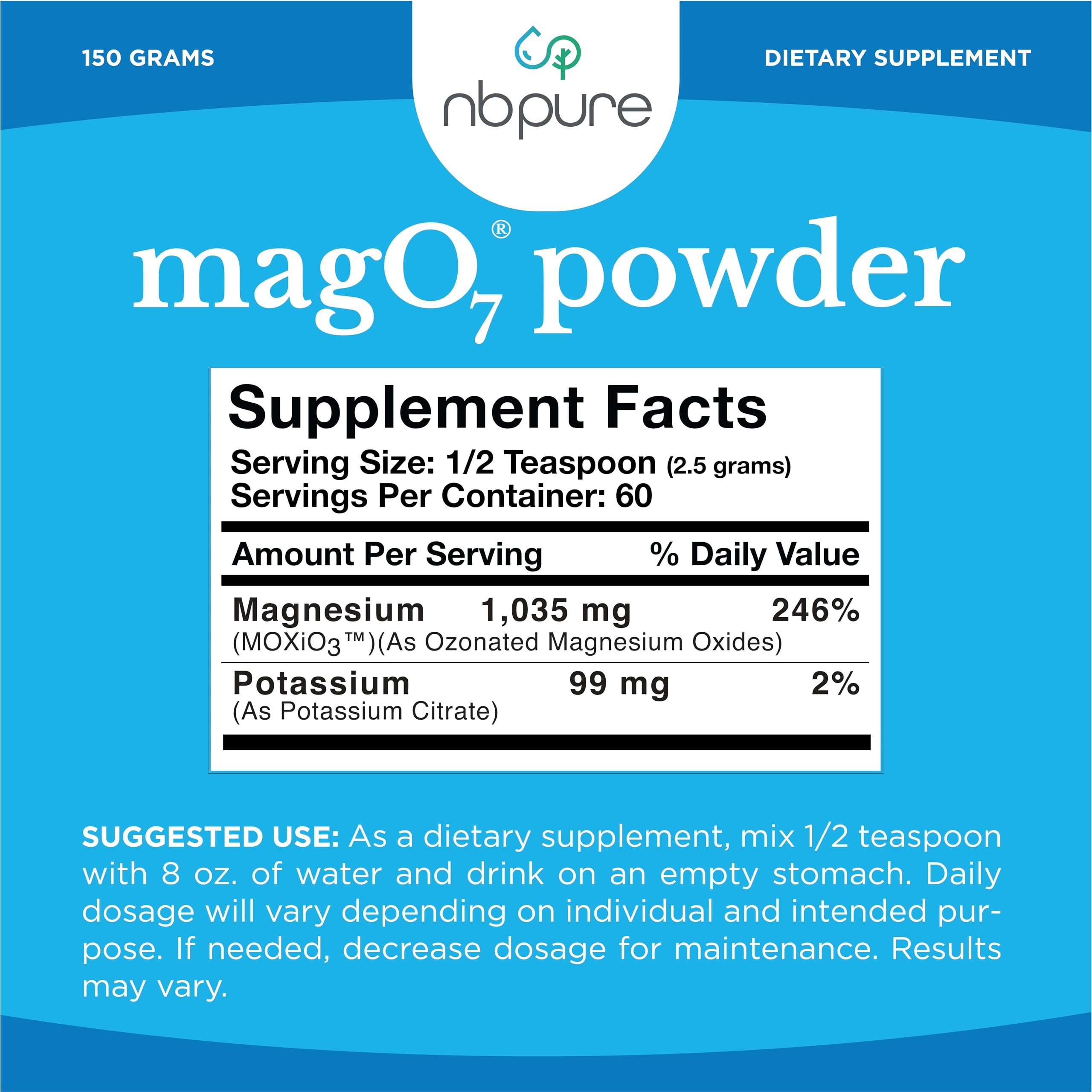 nbpure Mag O7, ingrédients naturels sans gluten pour une routine végane.