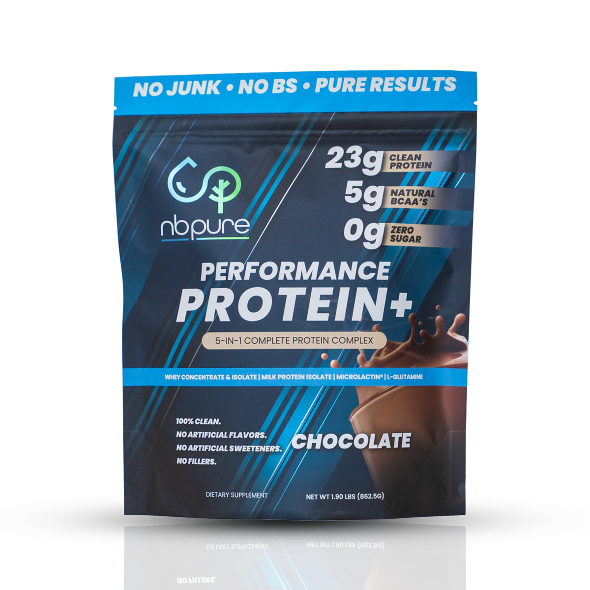 nbpure Performance Protein+ dans la bouteille, récupération musculaire soutenue après l'entraînement.