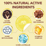 Ingrédients du patch NBTREKTIE : caféine, biotine et vitamines B pour votre vitalité.