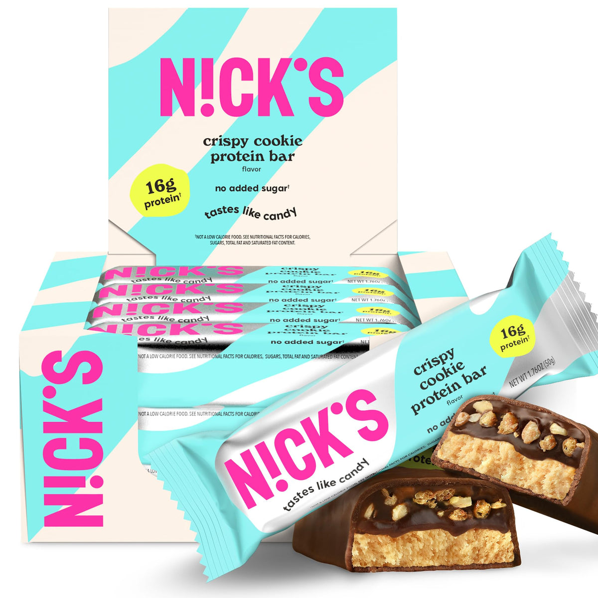 N!CK'S barre protéinée Crispy Cookie Chocolate emballage pratique pour le sac de sport