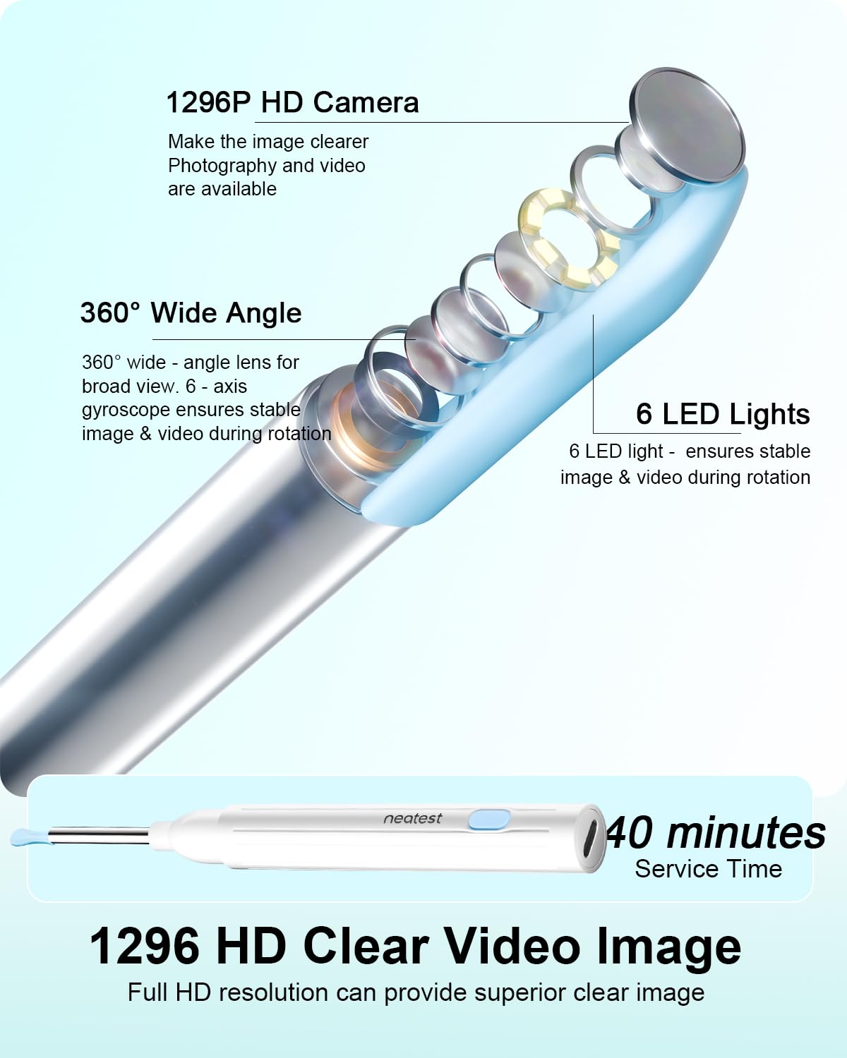 NEATEST connexion sans fil vers smartphone pour voir l’image en direct.
