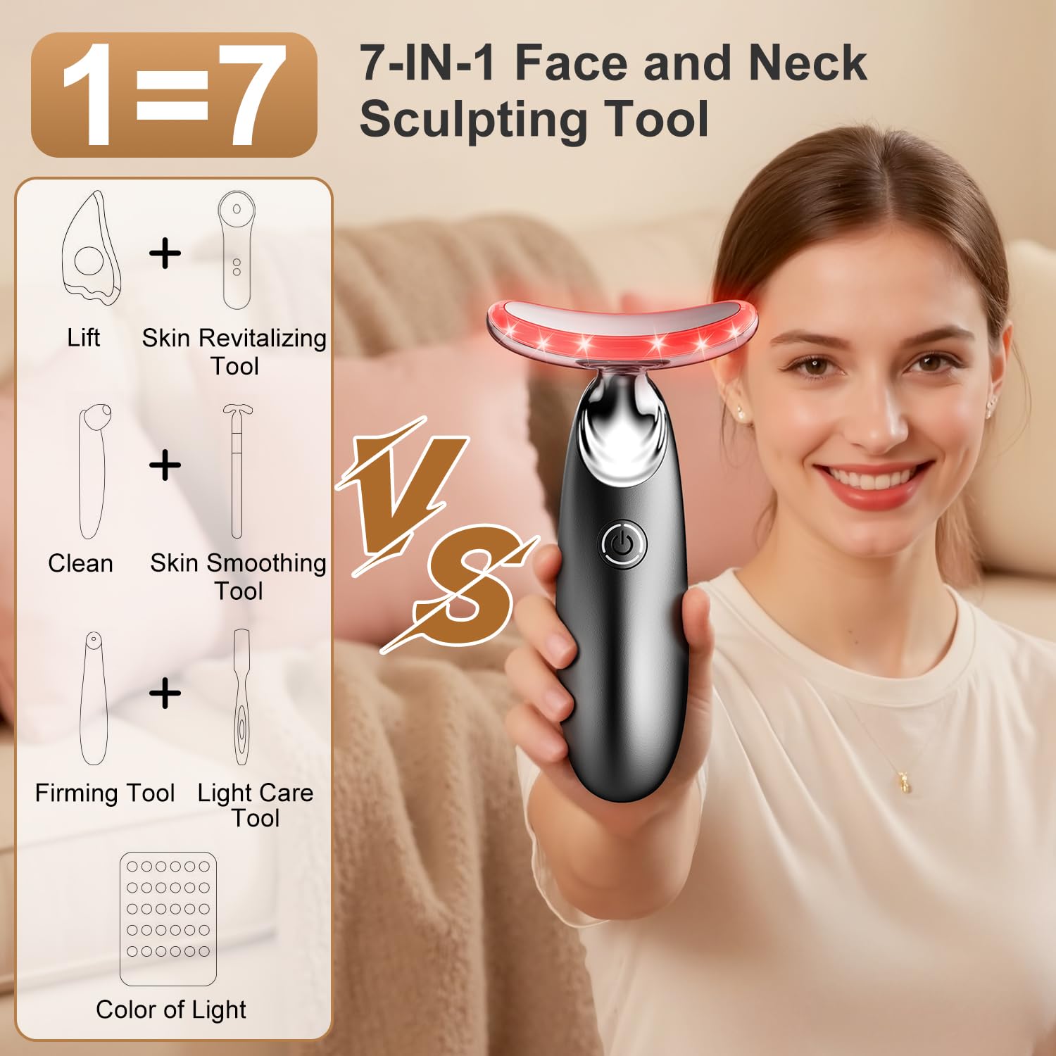 NeatLt masseur visage – lumière verte pour tonifier et clarifier.