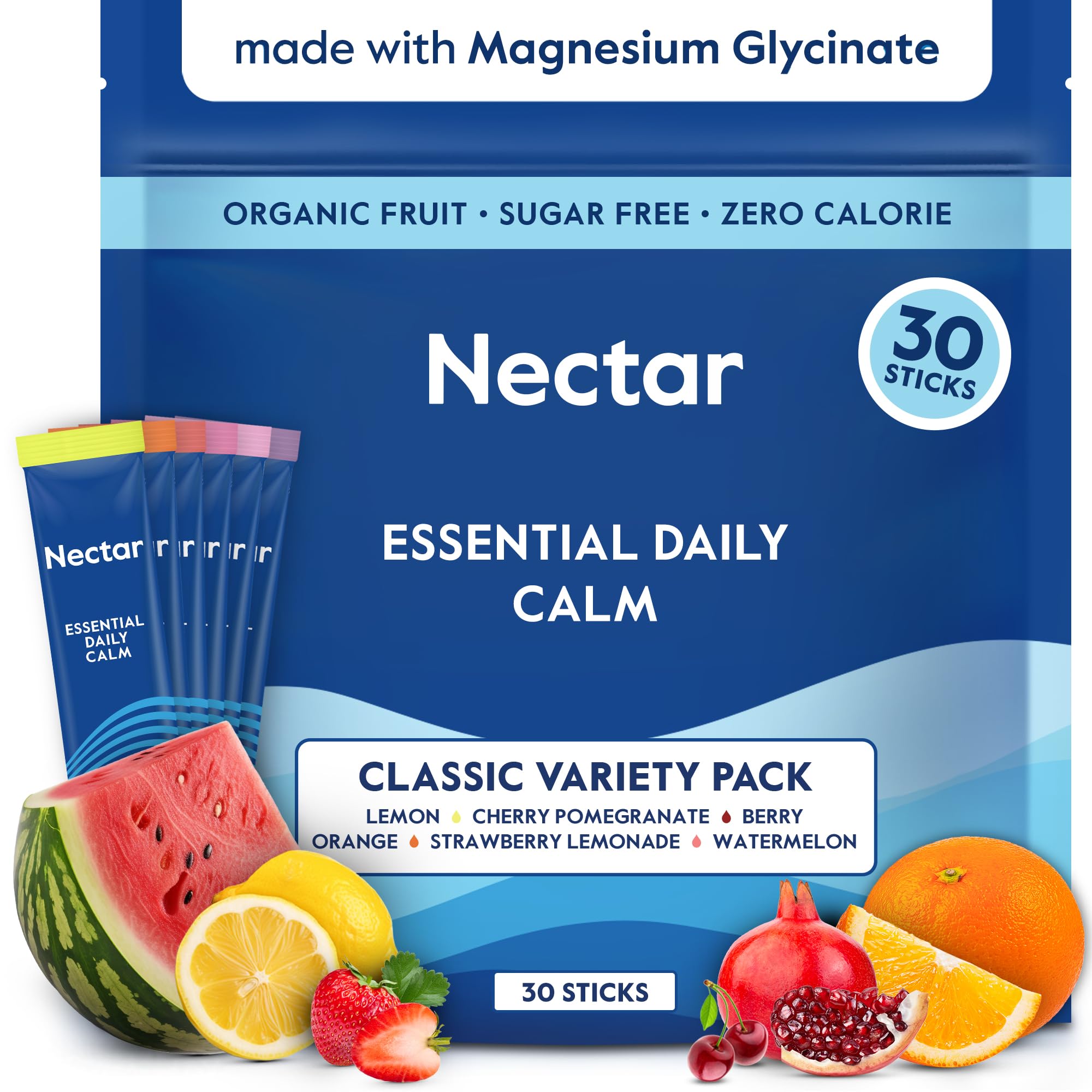 Nectar Calme Magnésium Glycinate, verre prêt à boire pour favoriser la détente.