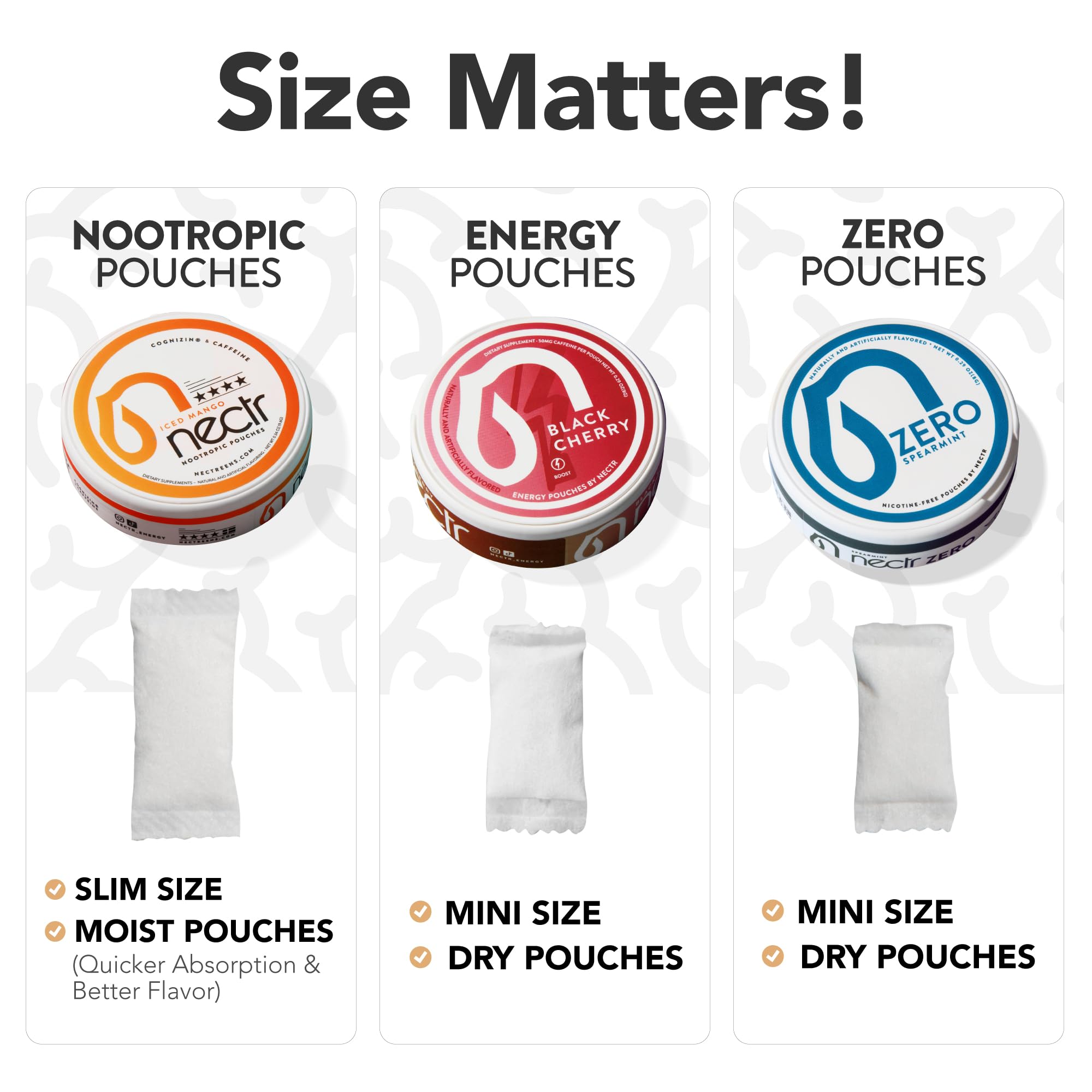Nectr Zero sachets menthe - couvercle supérieur pour jeter les sachets usagés