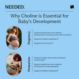 Needed choline prénatale : emballage clair facilitant la prise quotidienne.