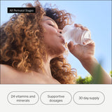 Needed Prenatal Multivitamin – étiquette claire sur l emballage, liste des nutriments clés.