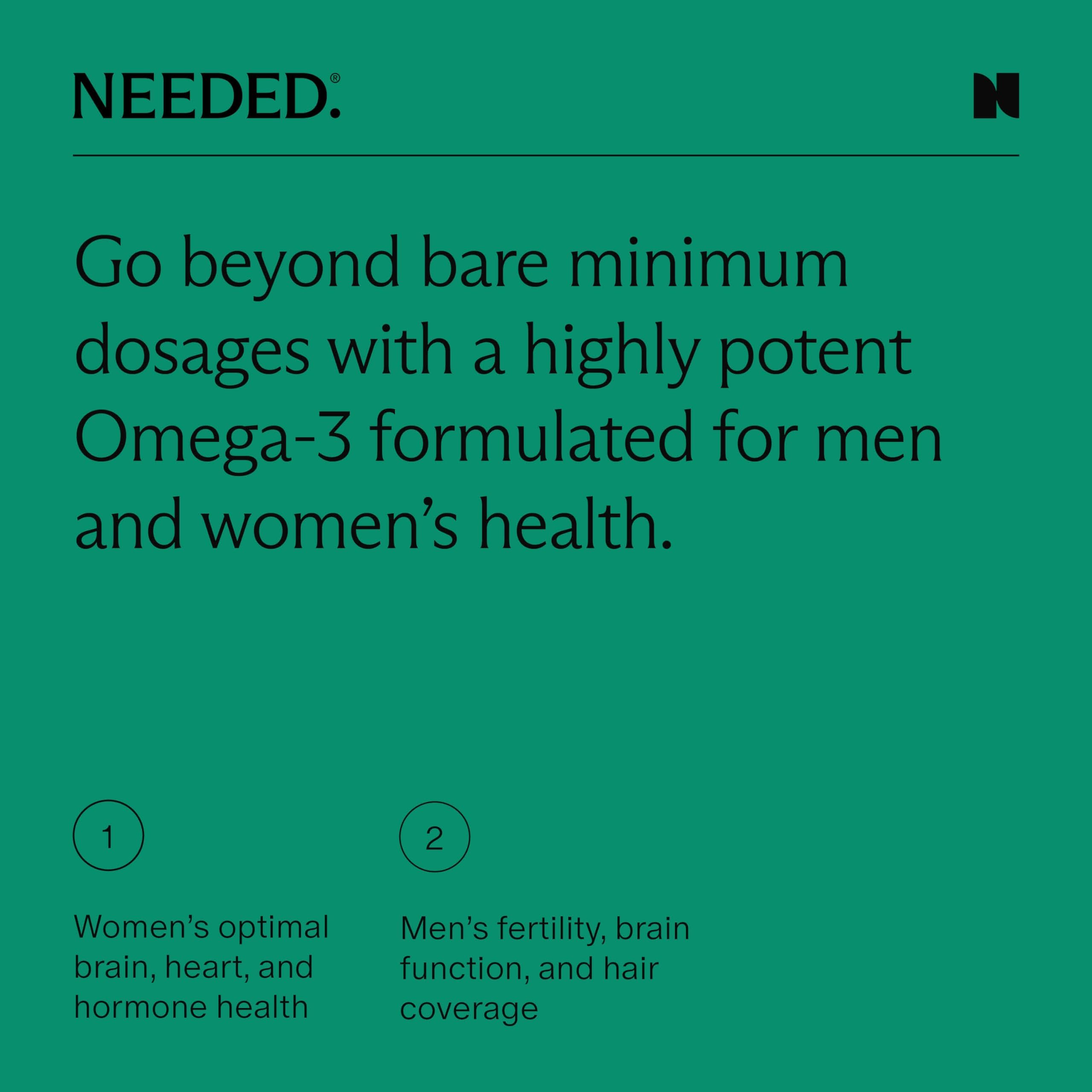 Needed Prenatal Omega-3: Gélules faciles à avaler sans goût de poisson.