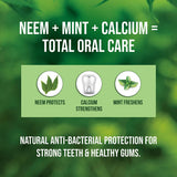 Neem Active dentifrice ingrédients, met en avant le calcium carbonate et les composants naturels.