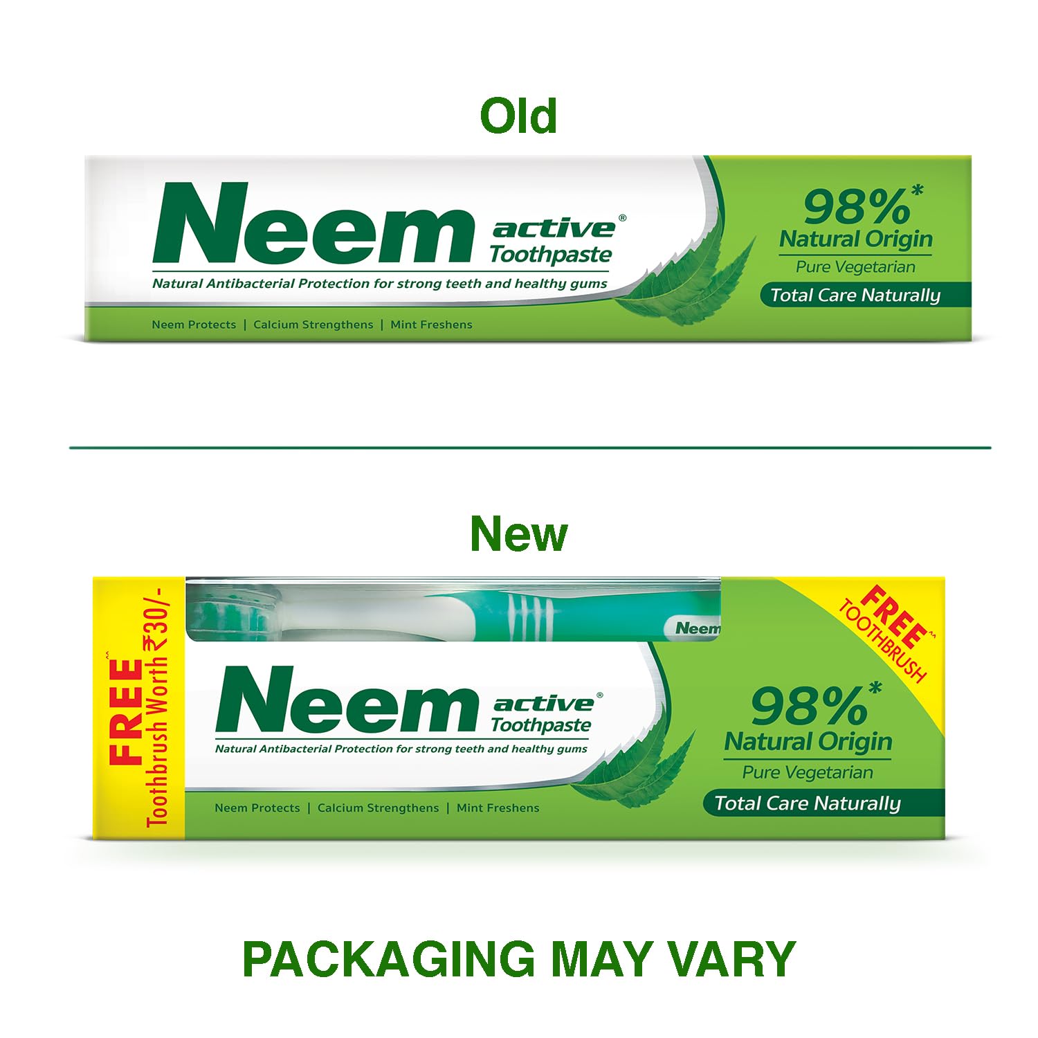 Neem Active dentifrice utilisation quotidienne, scène de salle de bain simple et pratique.