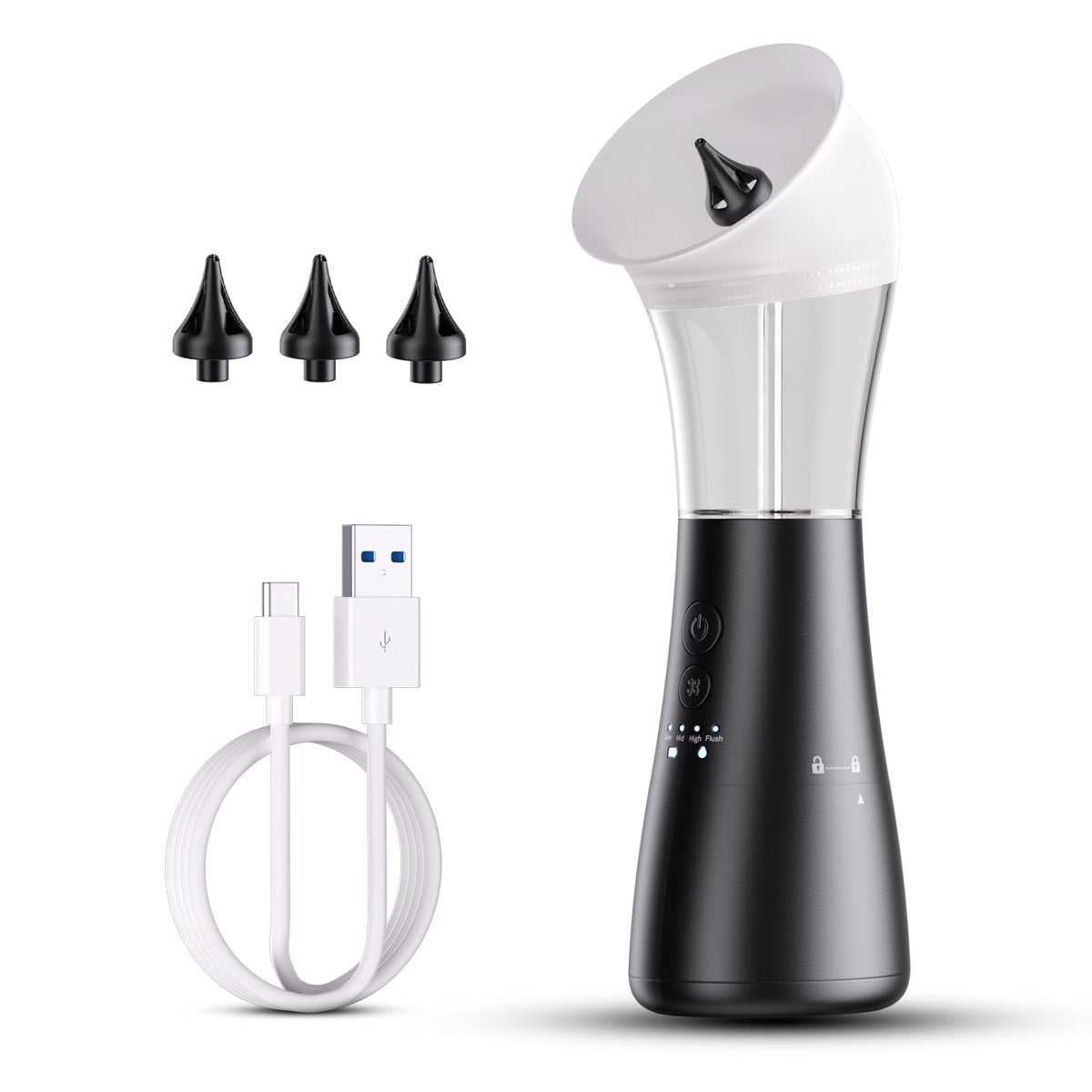 NEGAHU kit-nettoyage-oreille avec quatre modes pour rinçage personnalisé.