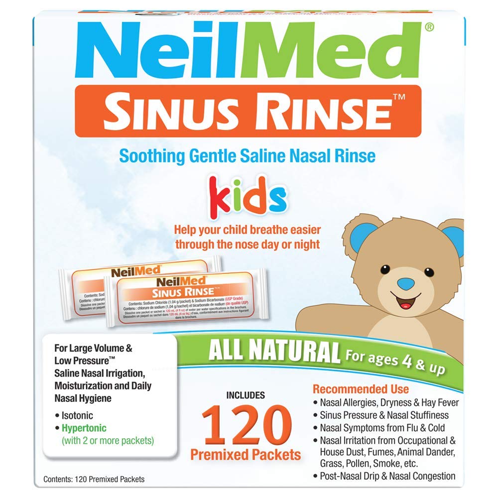 NeilMed lavage nasal – emballage de 120 sachets pediatriques.