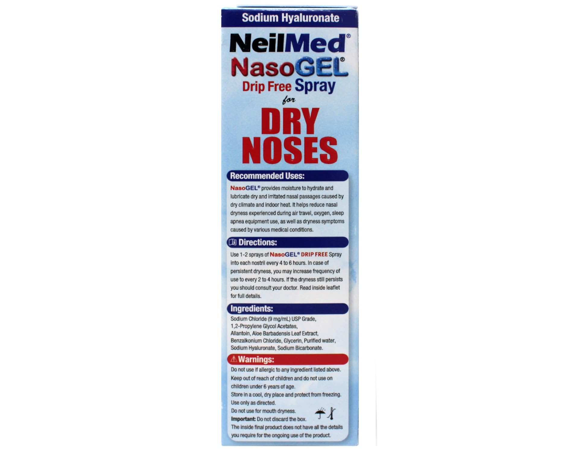 Hydratation profonde du nez avec NasoGEL pour un confort nasal durable.