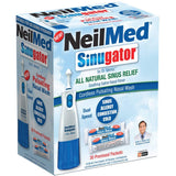 NeilMed Sinugator emballage et sachets pré-mélangés pour démarrer rapidement l'irrigation.