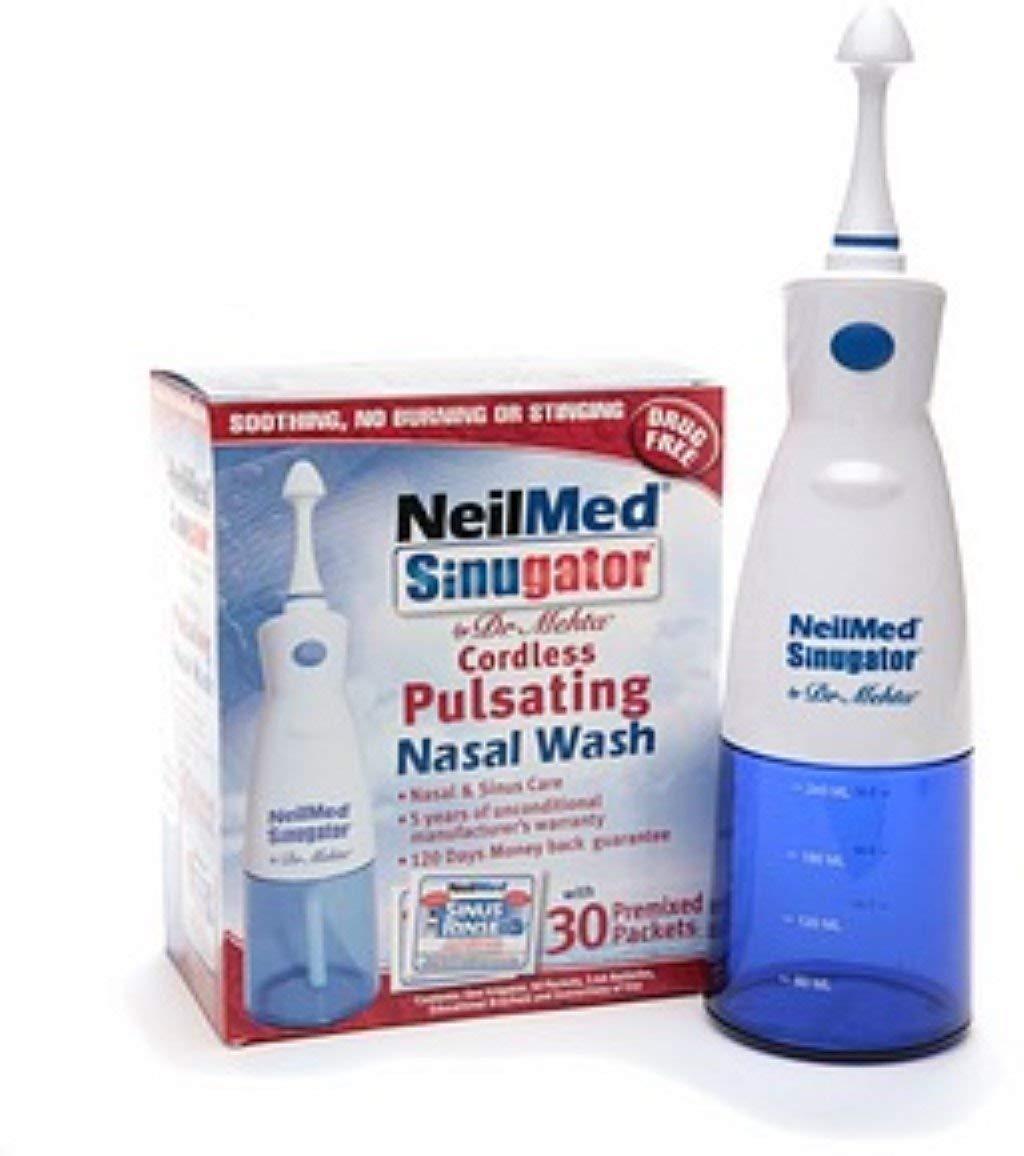 NeilMed Sinugator lavage nasal pulsant sans fil, pratique au quotidien pour respiration claire