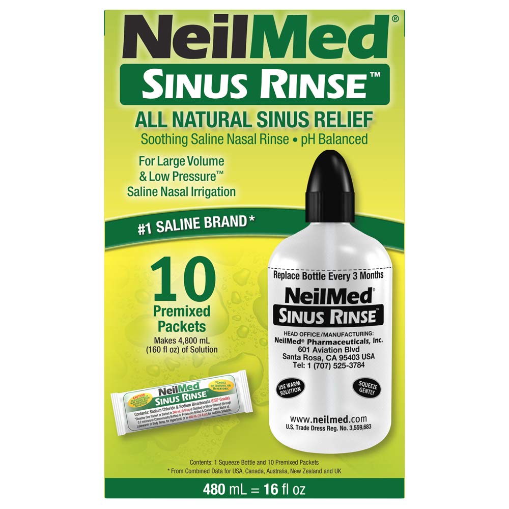 NeilMed Sinus Rinse: bouteille 16oz pour irrigation nasale douce et pratique.