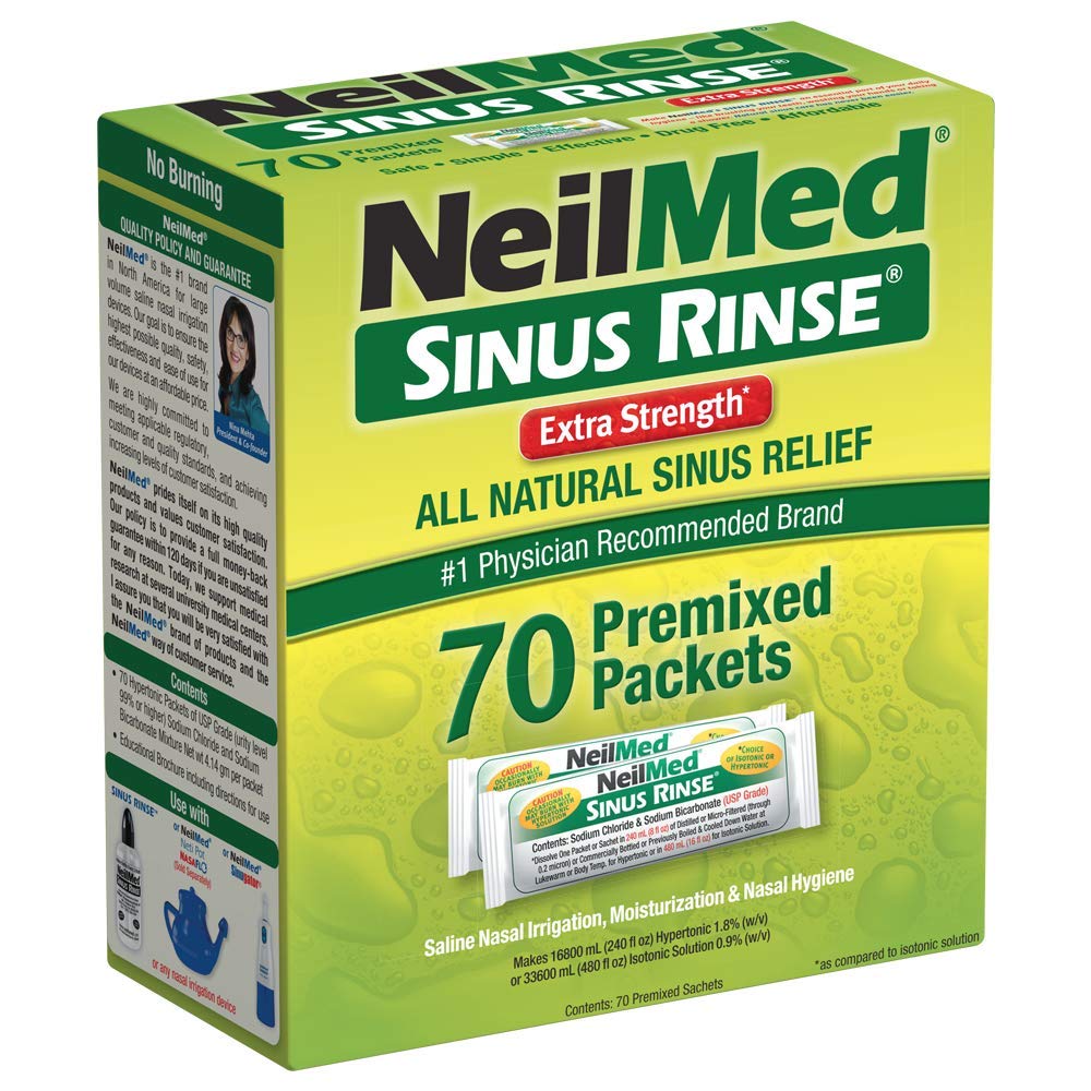 NeilMed Sinus Rinse Extra-Forte Hypertonique, paquets: nettoyage nasal en profondeur et hydratation.
