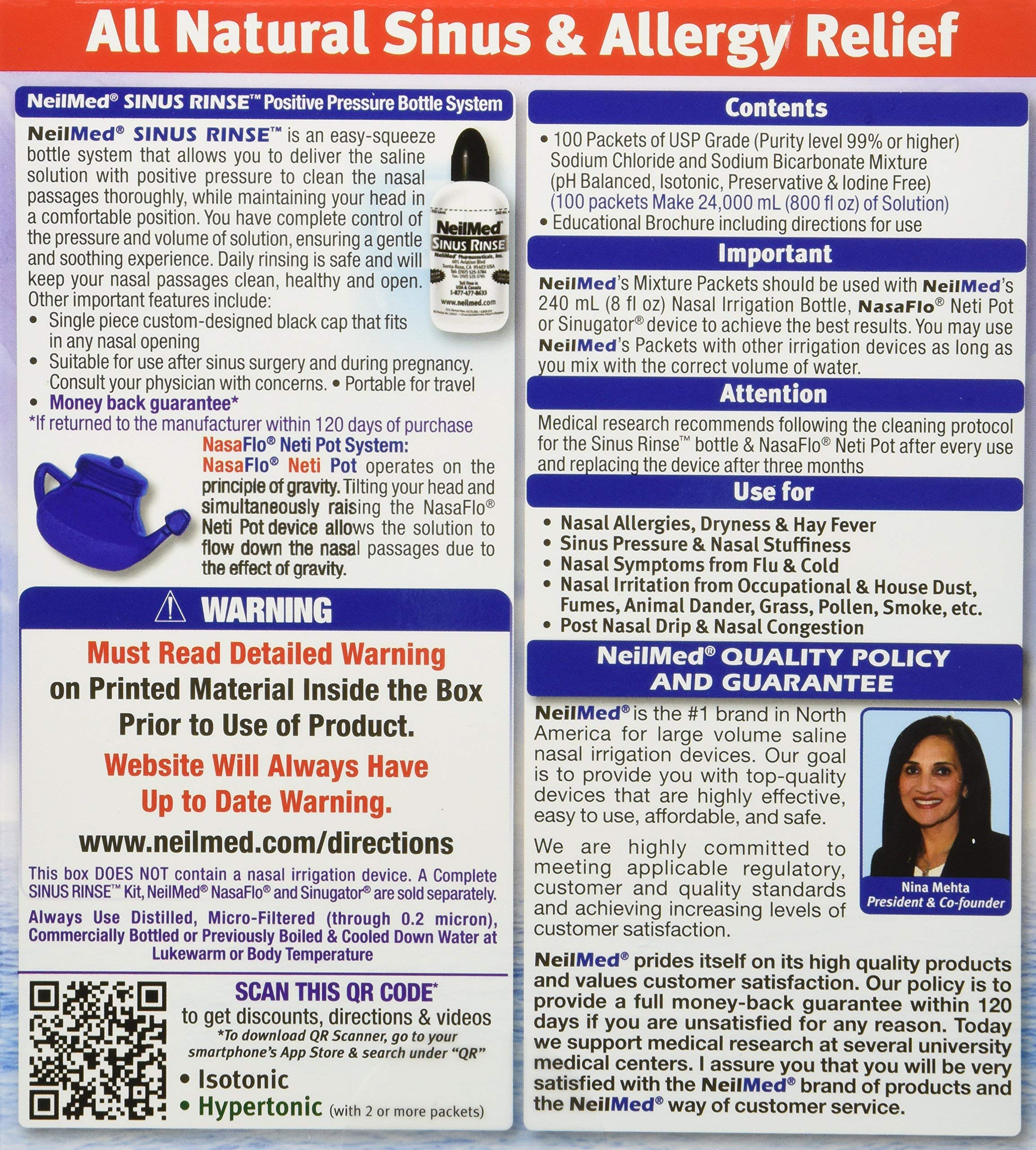 Sachet vert hypertonique NeilMed Sinus Rinse pour concentration ajustable