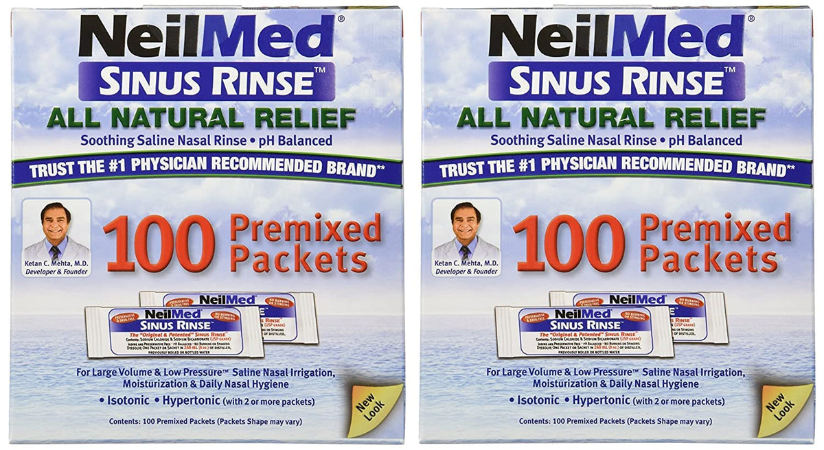 NeilMed Sinus Rinse avec sachets pre-melanges pour rinçage nasal isotone au quotidien