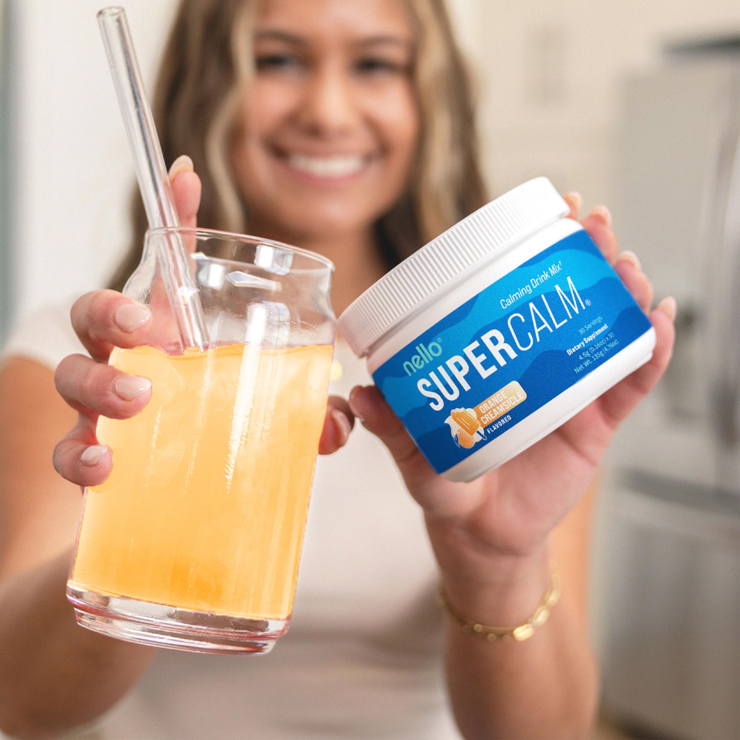 Bouteille-portions multiples de Nello Supercalm, pratique pour routine quotidienne.