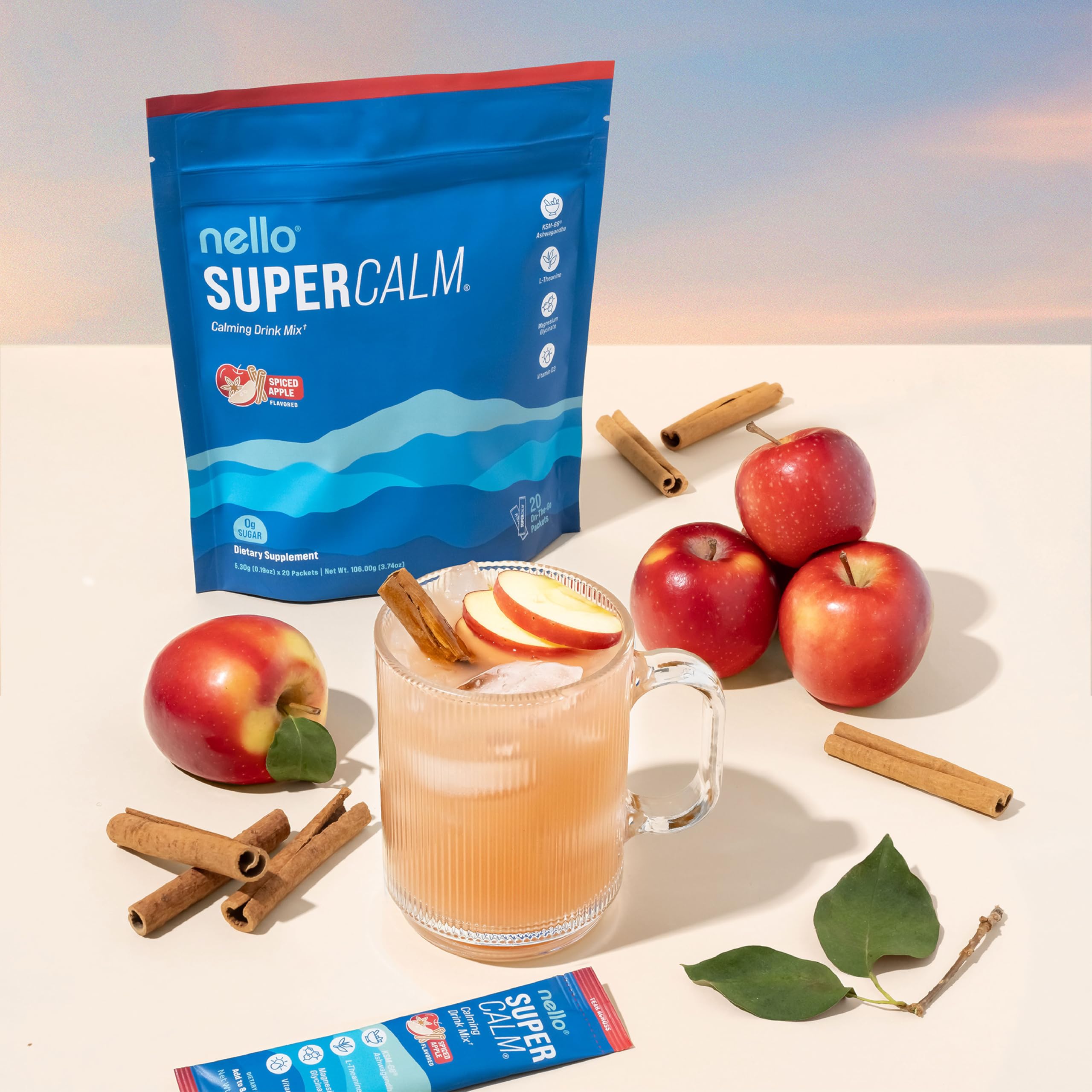Nello Supercalm, parfum pomme épice séduisant.