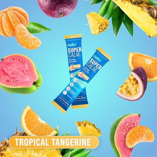 Nello SuperCalm, pot de poudre tropical tangerine, dosage facile pour une routine calme