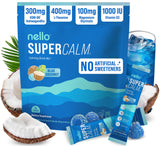 Sachets Nello SuperCalm bleu coco, pratique pour relaxation rapide en déplacement