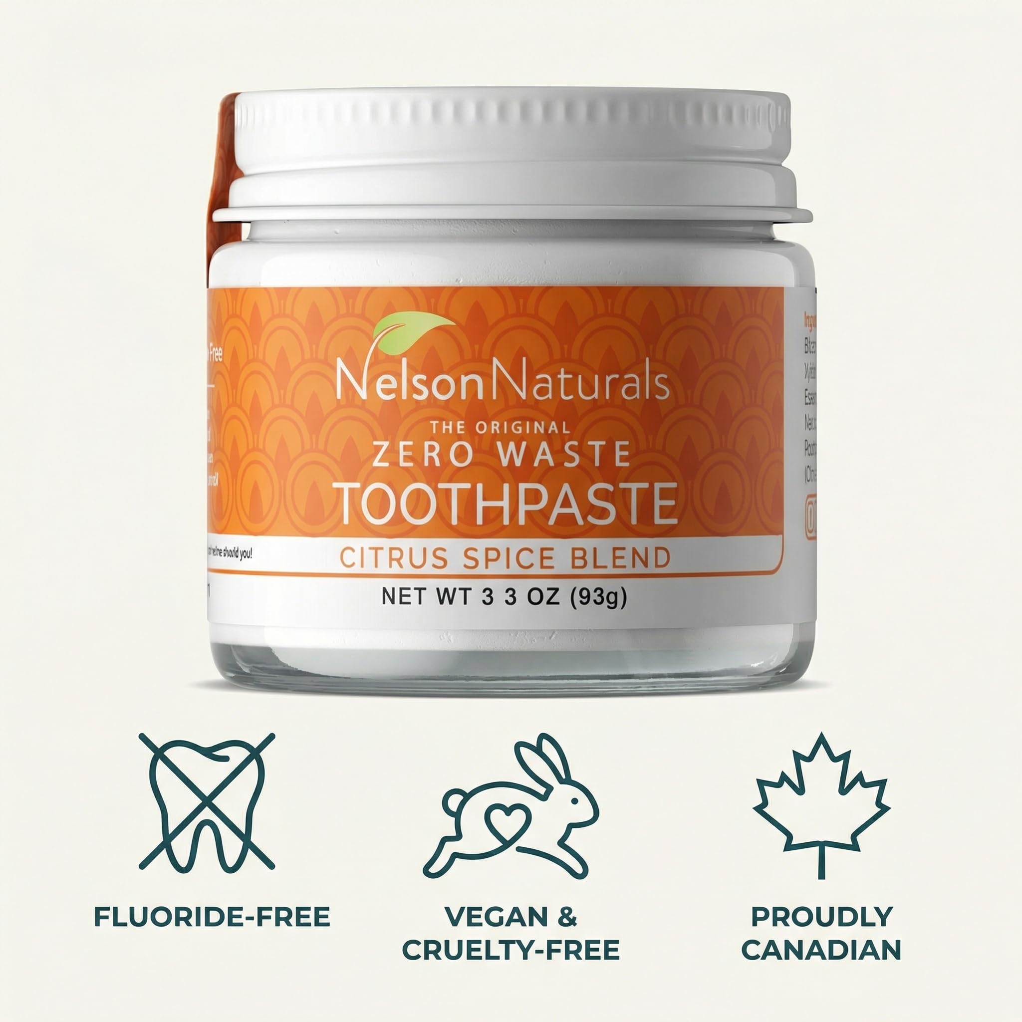 Nelson Naturals sans SLS ni colorants, dentifrice naturel sans additifs artificiels.