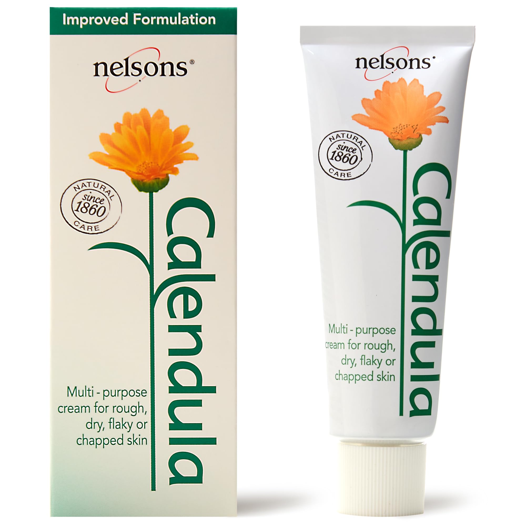 Crème Nelsons Calendula dans son pot, hydratation douce pour peau sensible.