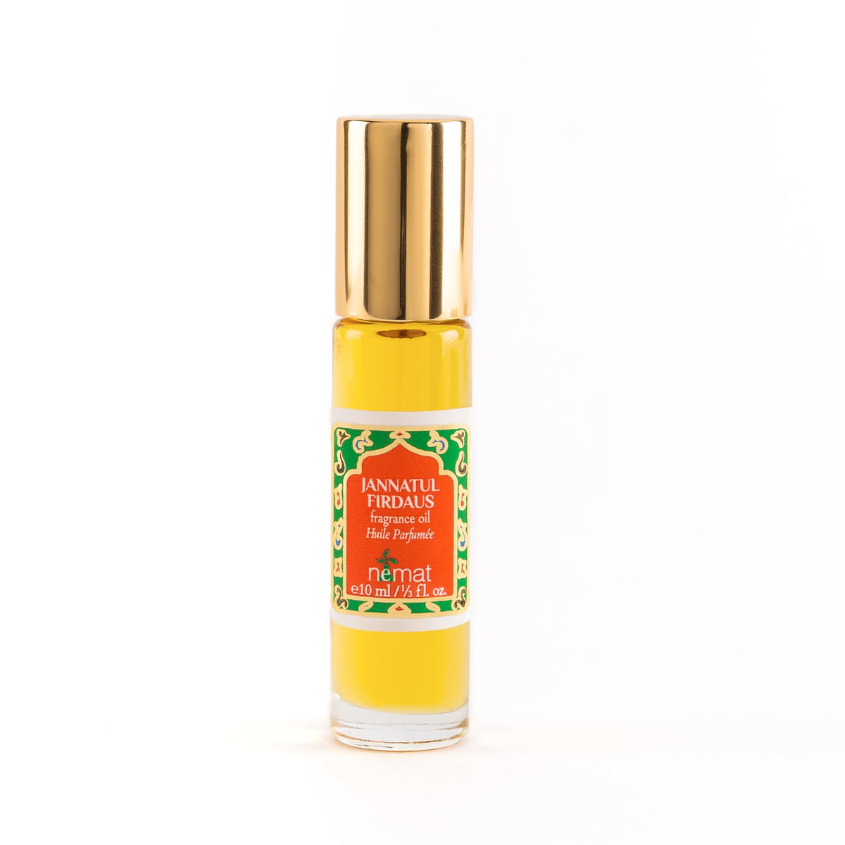 Jannatul Firdaus de Nemat International, flacon roll-on élégant pour application précise.