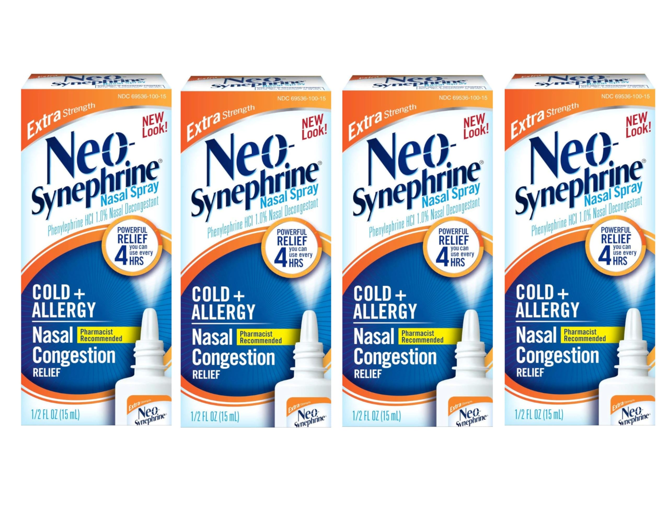 Neo-Synephrine spray nasal pack 4, pratique contre le nez bouché au quotidien.
