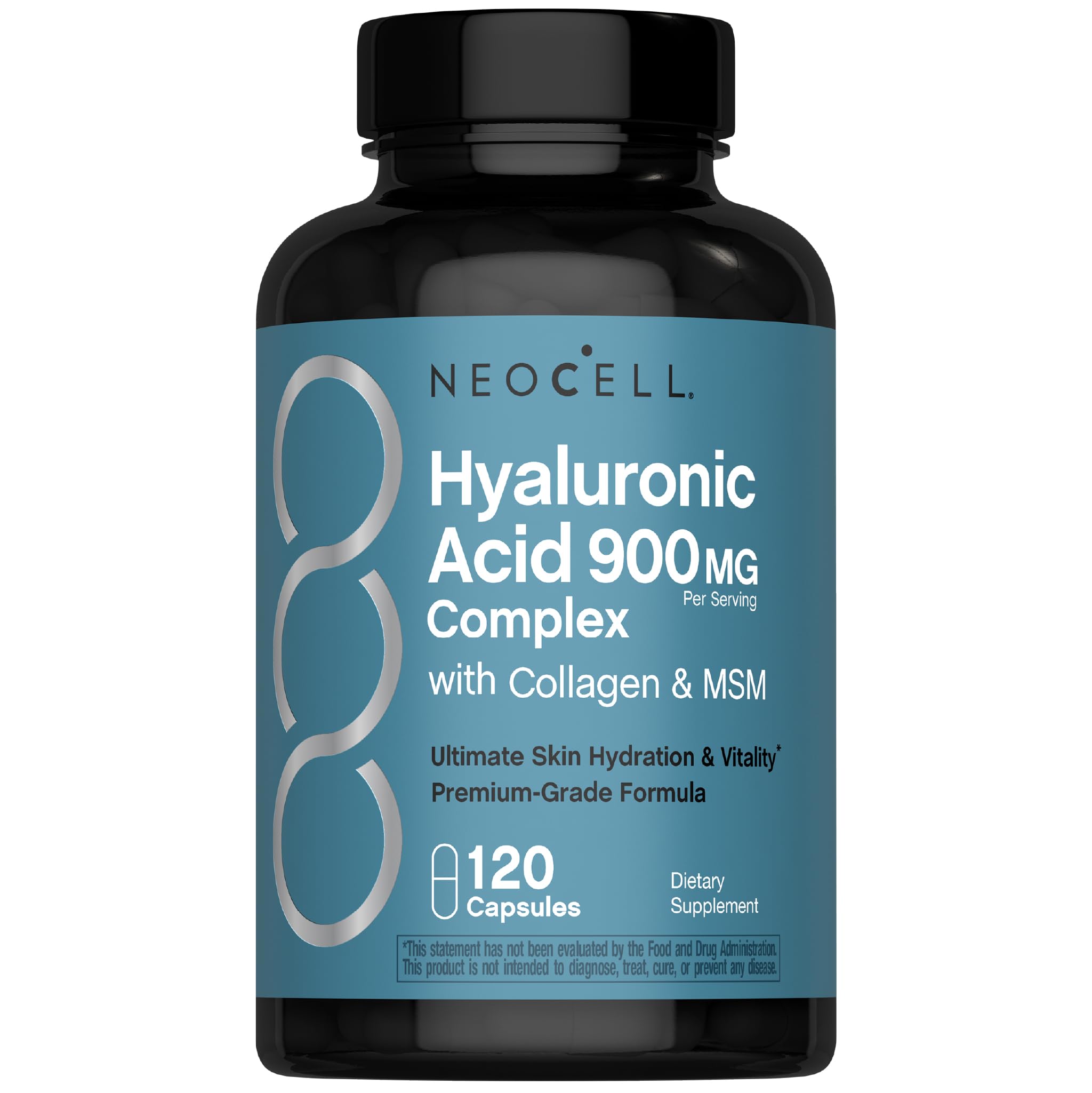 NeoCell Acide Hyaluronique Complexe 900 mg – gélules, hydratation potentielle pour la peau.