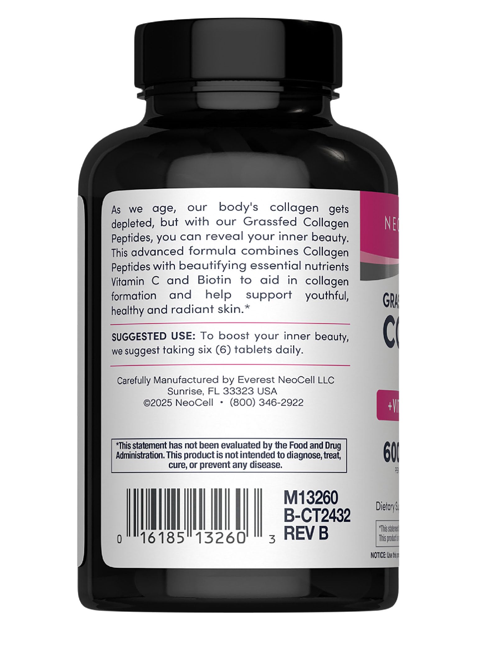 Tablettes biotine et vitamine C NeoCell, pour cheveux et ongles sains.