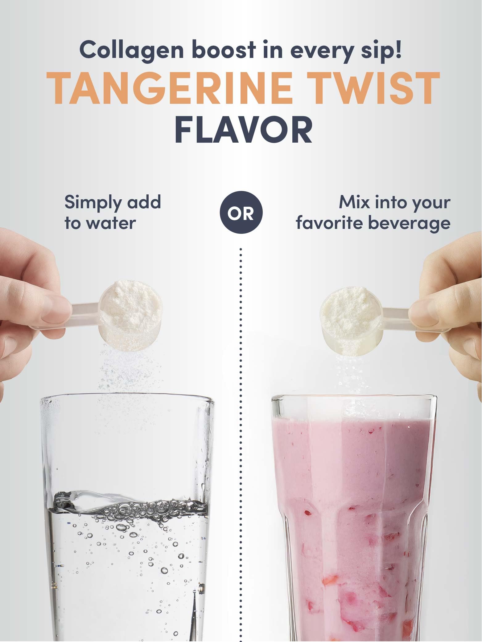 Saveur Tangerine Twist, NeoCell se mélange facilement dans une boisson fruitée.