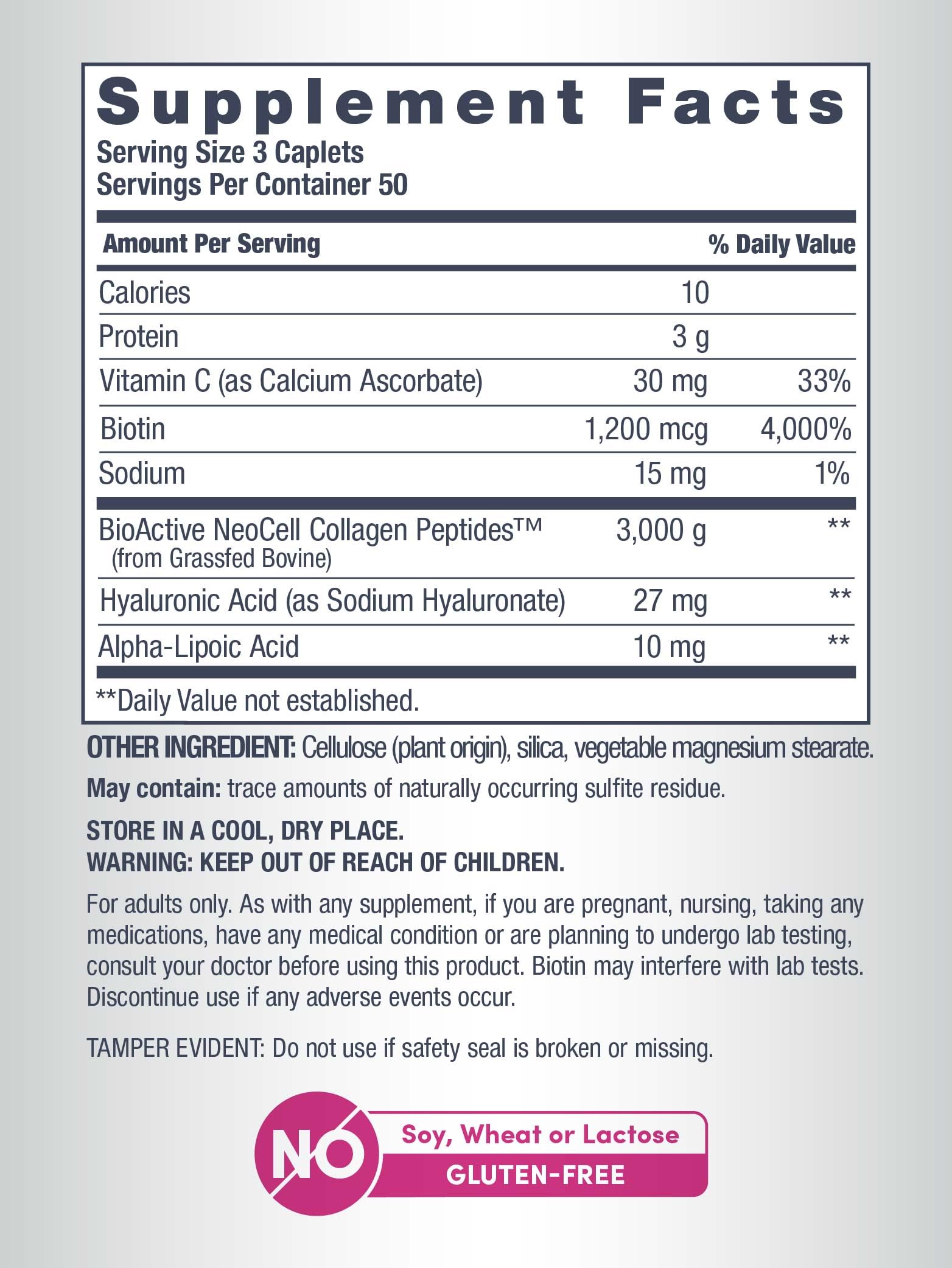 NeoCell Collagen biotine: cheveux et ongles sains