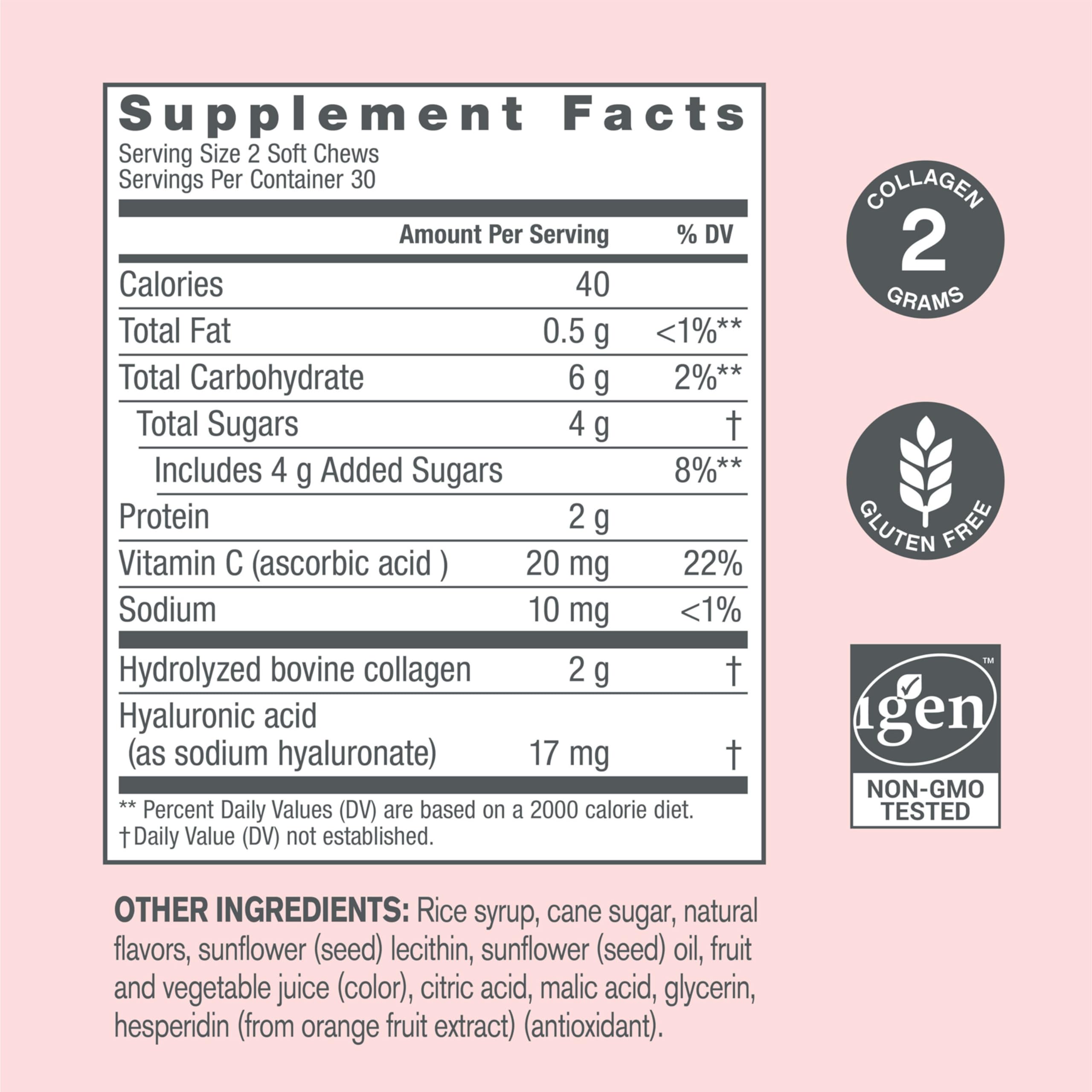 NeoCell collagen types 1 et 3 gommes pour cheveux forts et ongles sains.