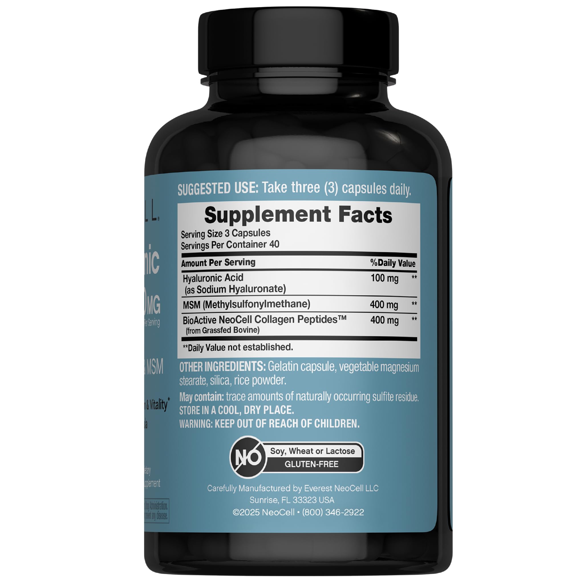 NeoCell Collagène BioActive Types 1 et 3 – peptides absorbables et soutien potentiel à l’élasticité.