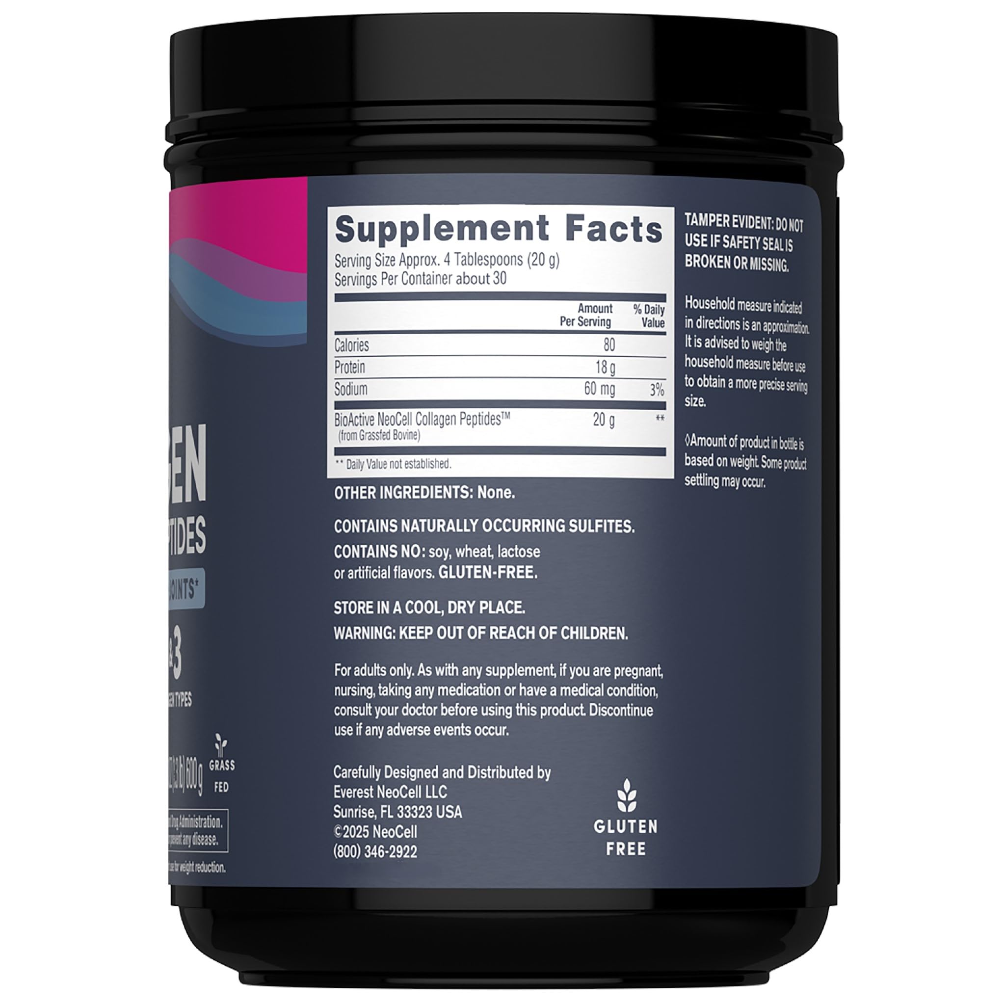 NeoCell collagene hydrolyse type 1 et 3 en poudre pour une absorption optimisée.