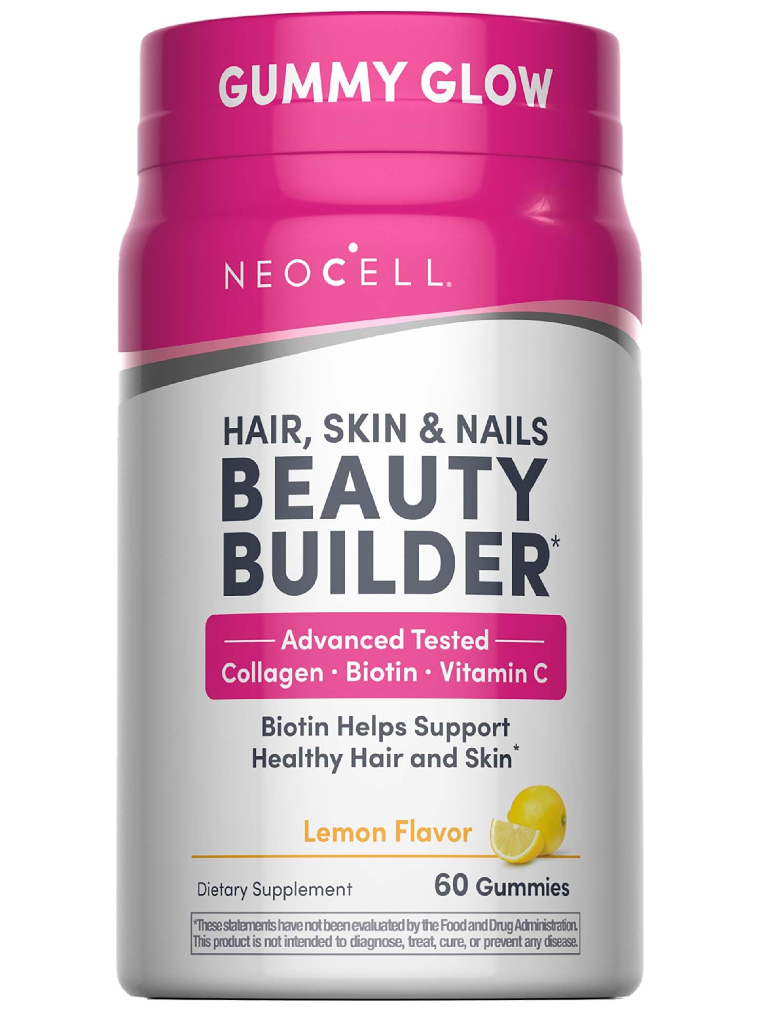 NeoCell gommes en bouteille, soutien potentiel pour peau, cheveux et ongles.