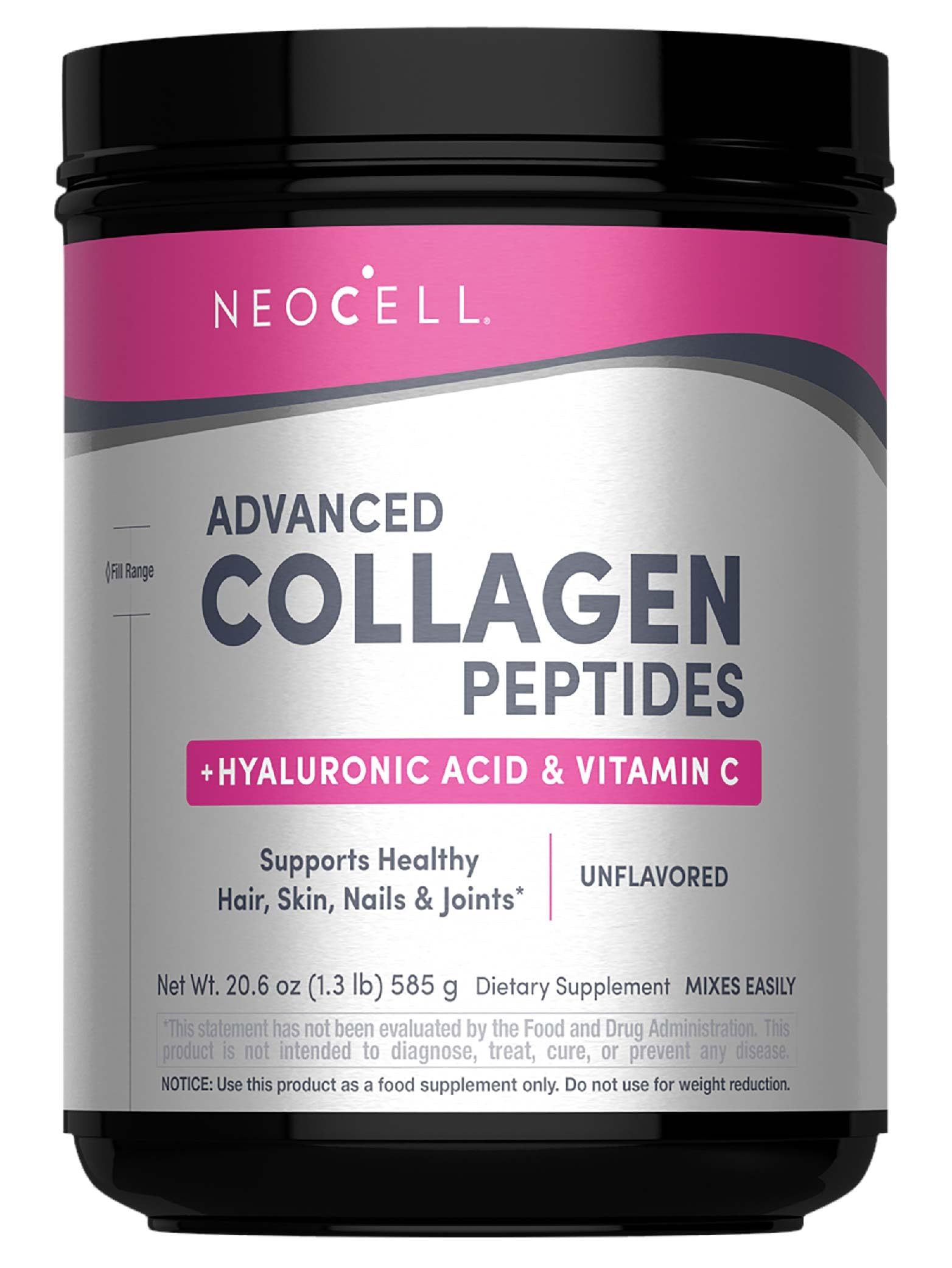 NeoCell Poudre de collagène dans son pot prêt à être utilisé pour la routine beauté