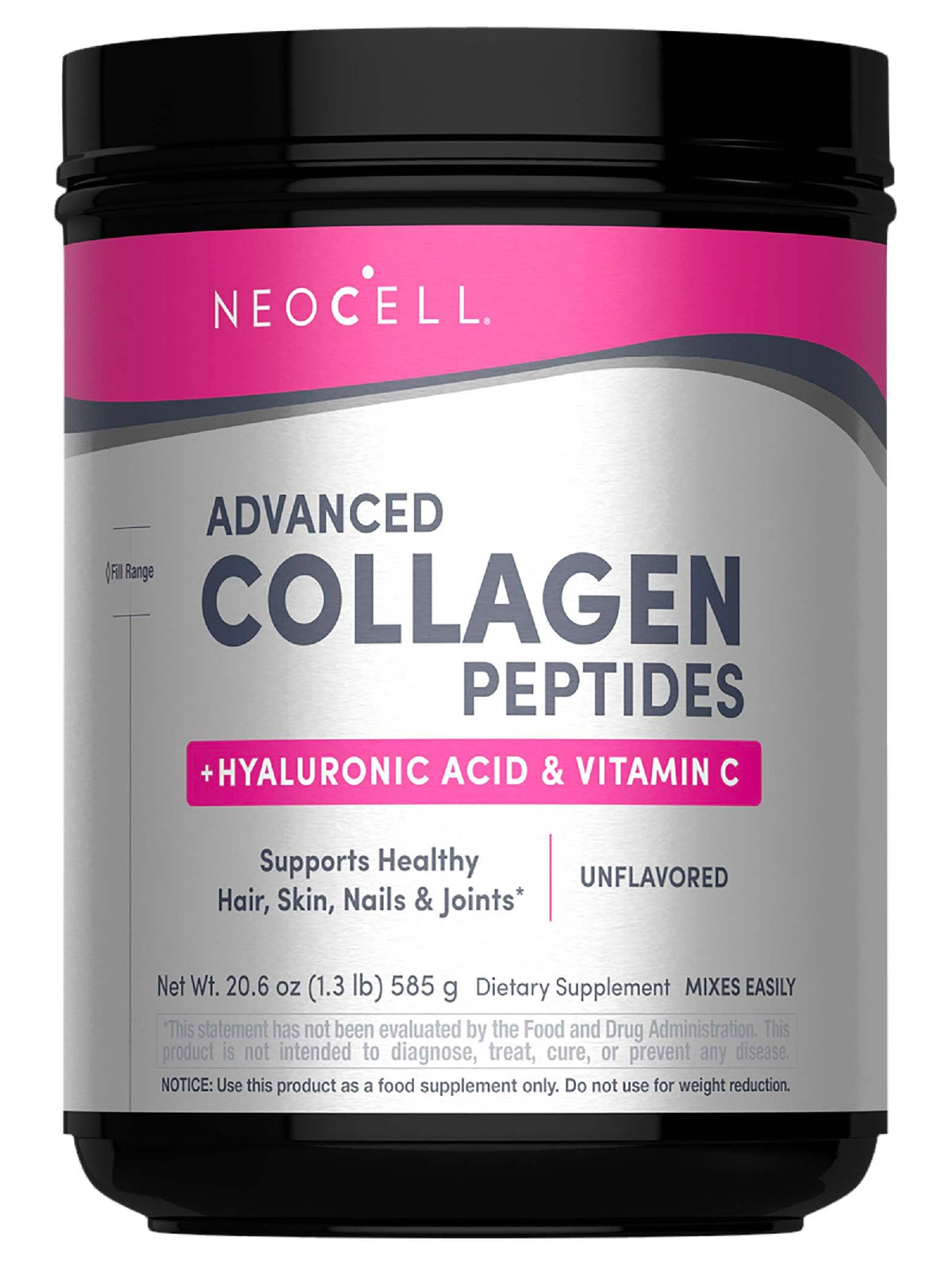 NeoCell Poudre de collagène dans son pot prêt à être utilisé pour la routine beauté