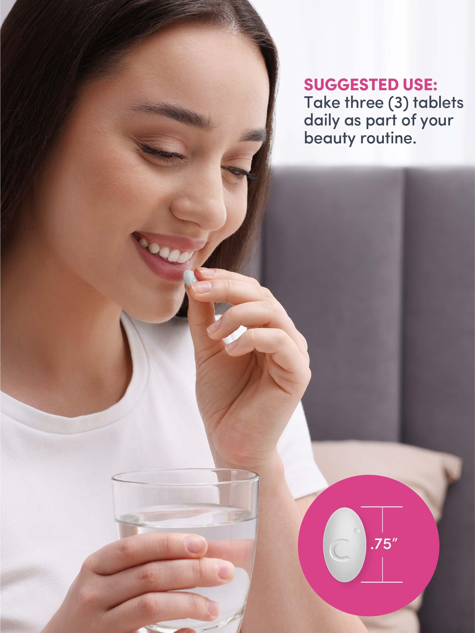Routine beauté quotidienne avec NeoCell: cheveux et ongles potentiellement renforcés.