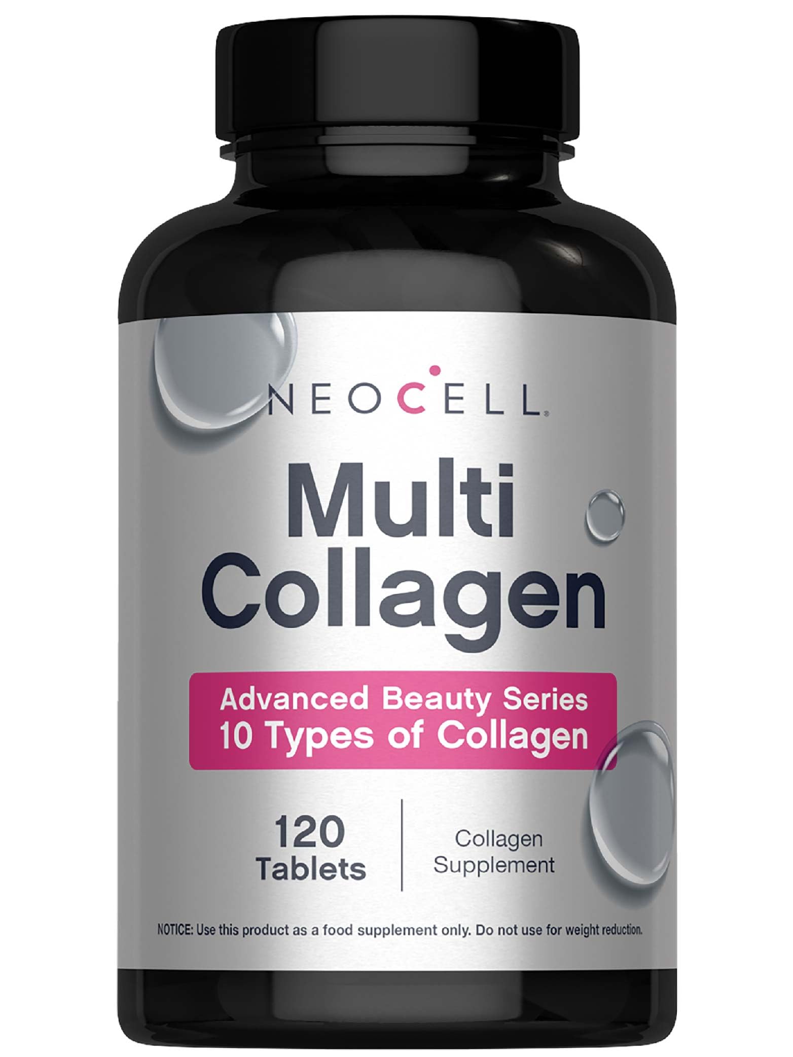 NeoCell Super Multi Collagène: bouteille mise en valeur et soutien potentiel pour peau et ongles.