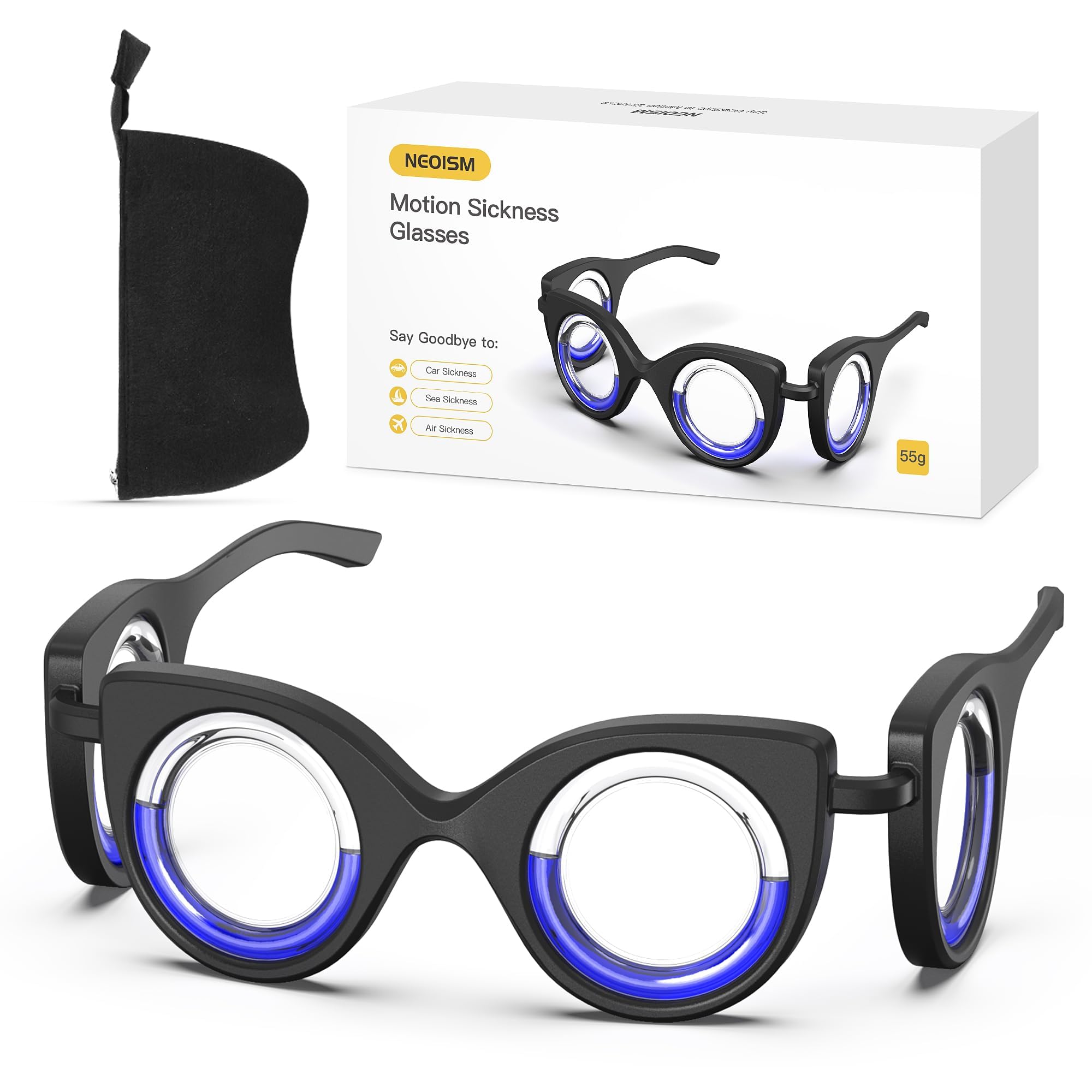 NEOISM lunettes stabilisation visuelle, réduction du mal des transports en voiture