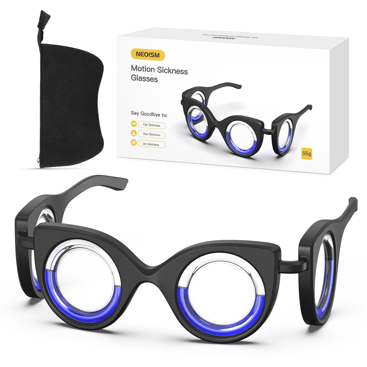 NEOISM lunettes stabilisation visuelle, réduction du mal des transports en voiture